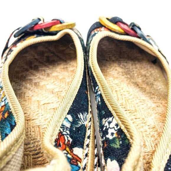 Emery Rose Floral Fabric Flats Sz 4 - Picture 6 of 9